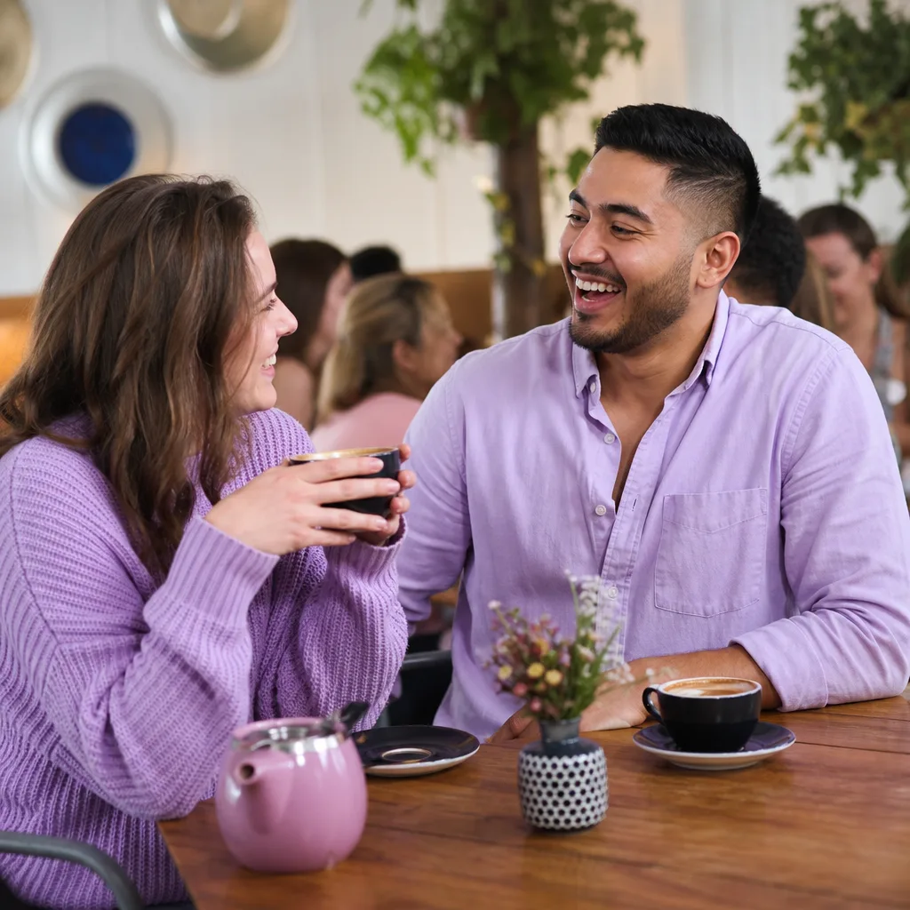 Person reviewing local dating preferences on a phone in an Adelaide cafe