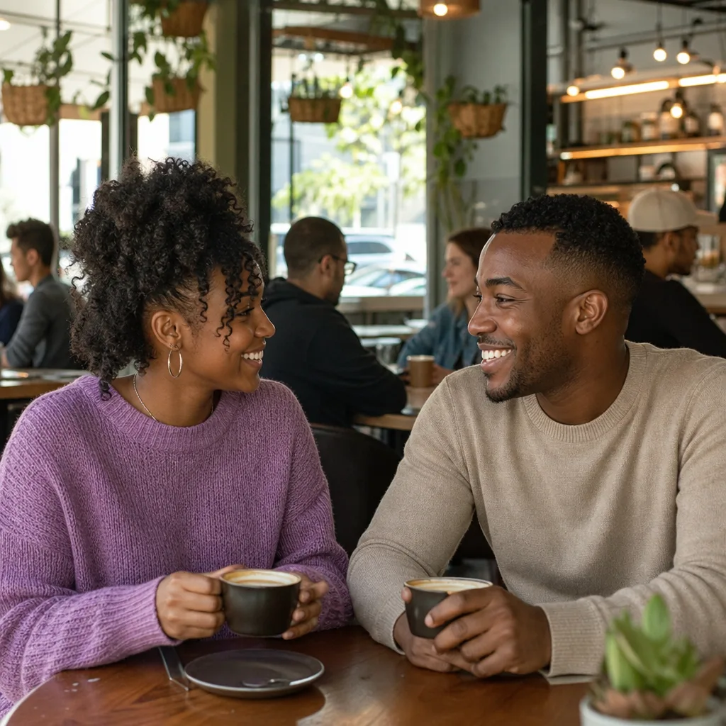Black woman reviewing an Adelaide dating profile on her phone